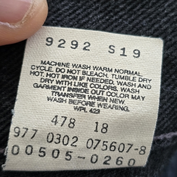 VINTAGE Levis 505 Jeans Mens 36x36 Black Mid Rise Straight Leg 90s Y2k - Picture 10 of 14